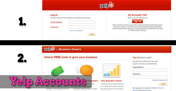 The two different types of Yelp Accounts