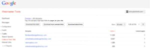 Download your links from Google webmaster tools