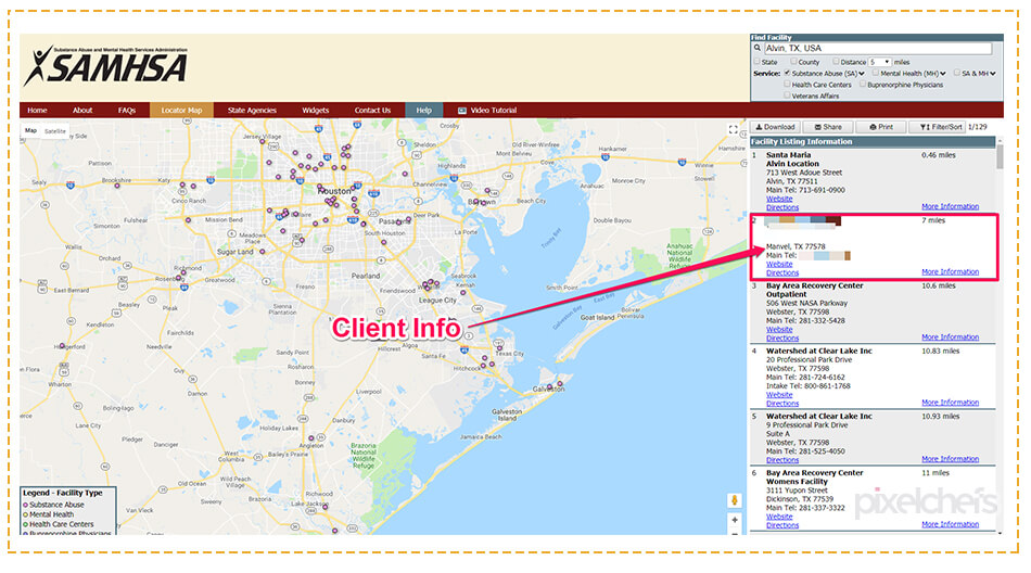 SAMHSA Funnel and Map