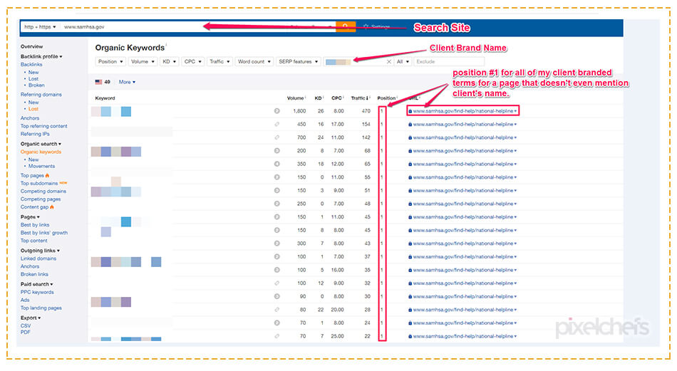 SAMHSA Takes over organic for branded search terms