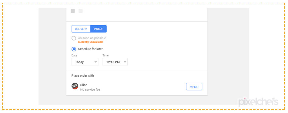 Choose slice for your next order