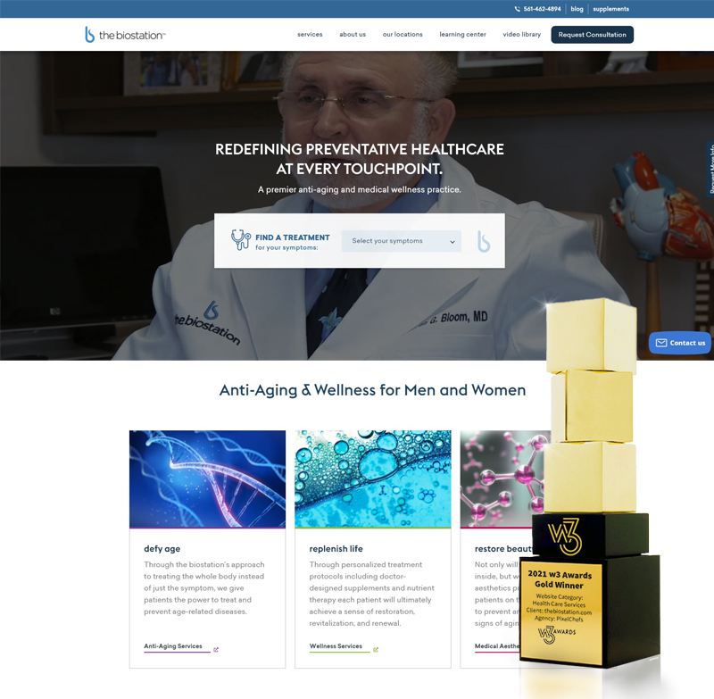 thebiostation Gold w3 Design Award | PixelChefs